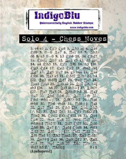 Chess Moves Solo Red Rubber Stamp by Kay Halliwell-Sutton